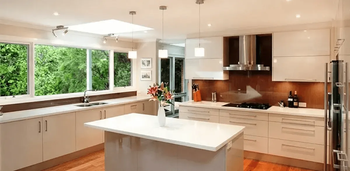 Kitchen cabinet refacing and remodel results in a modern kitchen in Manchester, NH