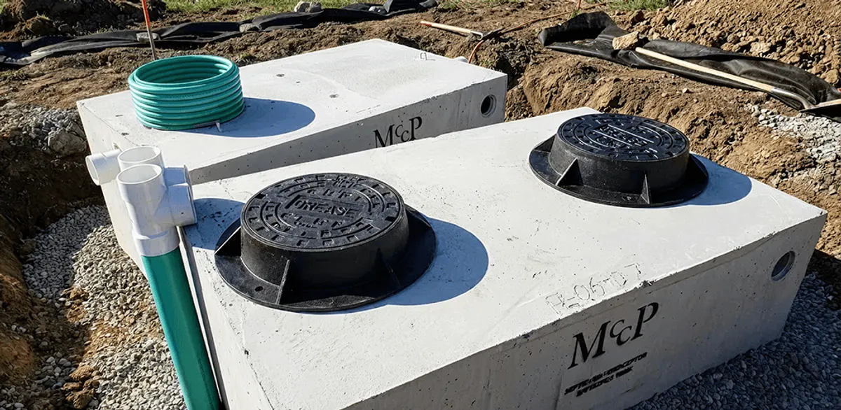 Grease trap installation unit set in place for drainage protection in Manchester, NH